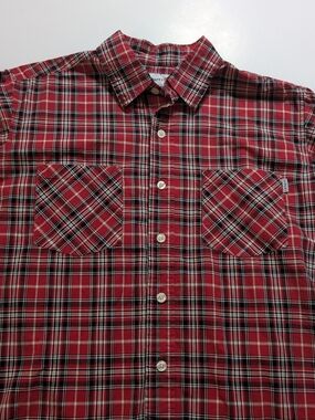 Carhartt Red Black Plaid Button-Down Work Shirt
